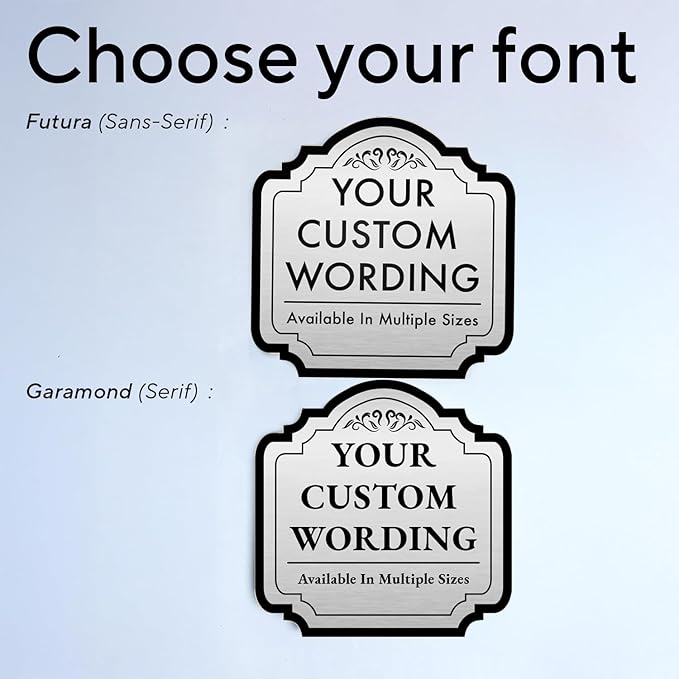 Custom Decorative Outdoor Metal Sign - Personalized Aluminum Driveway Sign, Waterproof, Made In USA - Design 2 Metallic Silver 12x12 In