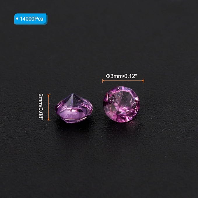 PATIKIL 14000Pcs Wedding Table Scatter Confetti Crystals 3mm Acrylic Diamonds Vase Fillers Gems for Table Centerpiece Decorations Bridal Shower Party, Dark Purple AB