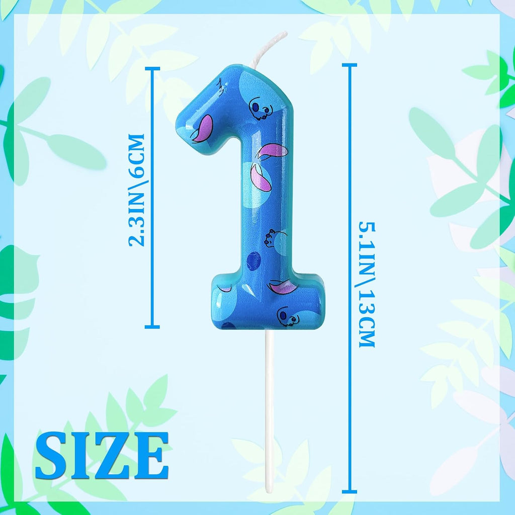 Cartoon Number Birthday Candle Anime Theme Candle Number Candle Blue Birthday Cake Decoration Suitable for Boys and Girls Supplies Party Decoration (Number 1)