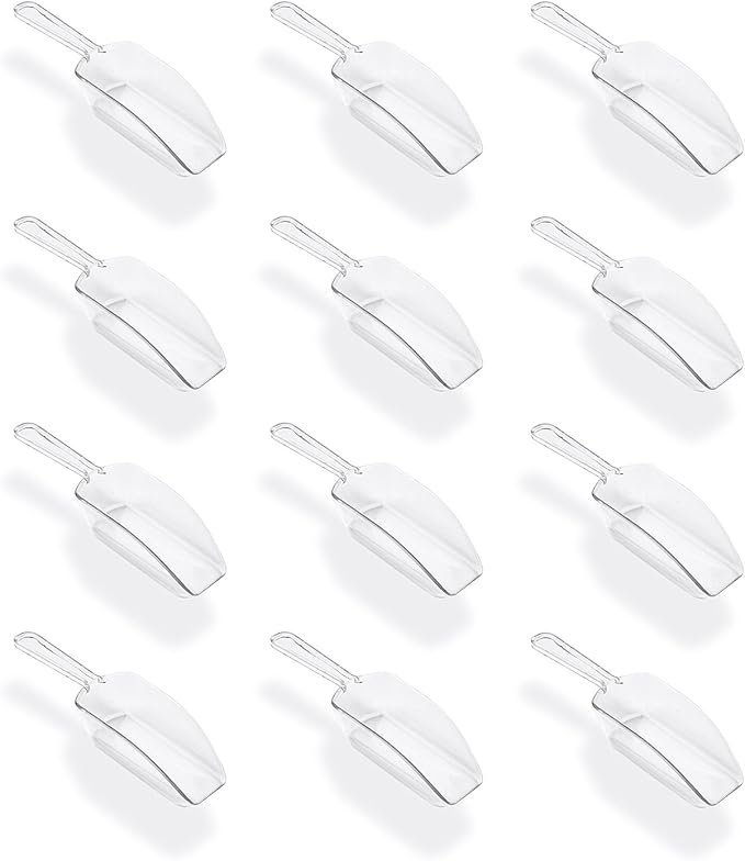Super Z Outlet 5.5" Mini Acrylic Plastic Kitchen Scoops for Weddings, Candy Dessert Buffet, Ice Cream, Protein Powders, Coffee, Tea (Clear)