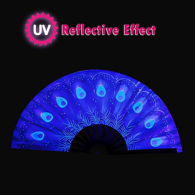 Boots on The Ground Fan, Large Folding Hand Fan for Women and Men, Popping Fans for Line Dancing for Raves, EDM, Dance Party, and Home Decoration