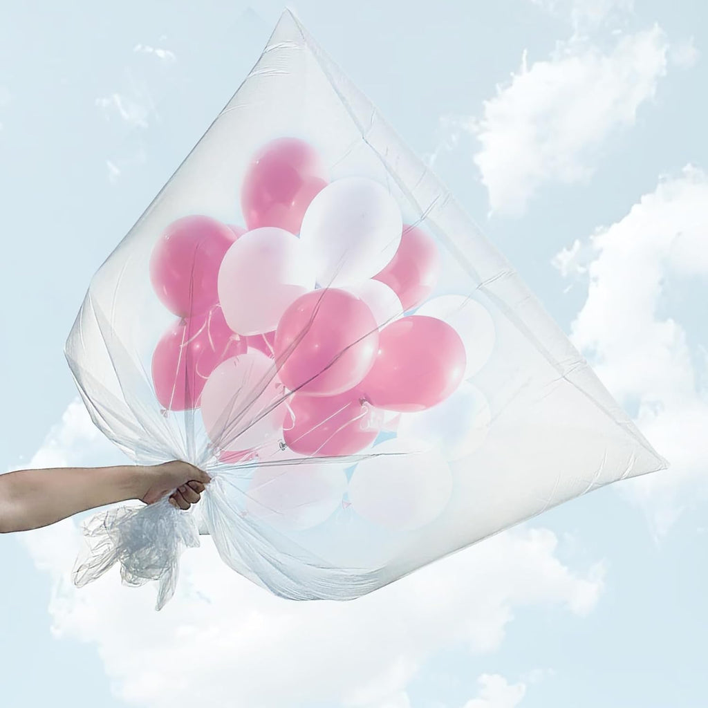 4 Pack Large Balloon Bags for Transport, Plastic Balloon Storage Bag, Clear Transport Storage Bags for Balloons, 98 x 59 Inches(2 pack), 59 x 47 Inches(2 pack)