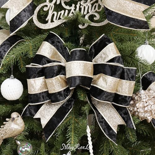 mayreel black crushed velvet ribbon wired 4 inch, package contents