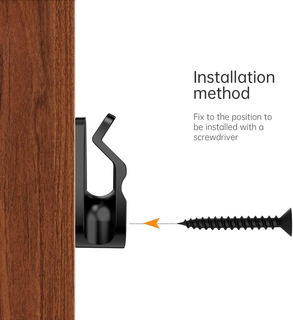 GEZIDEA String Light Hanger Hooks,Screw in Hooks for Hanging Christmas Light,Led Fairy Led Light Clips,Black,50 Pack (Small)