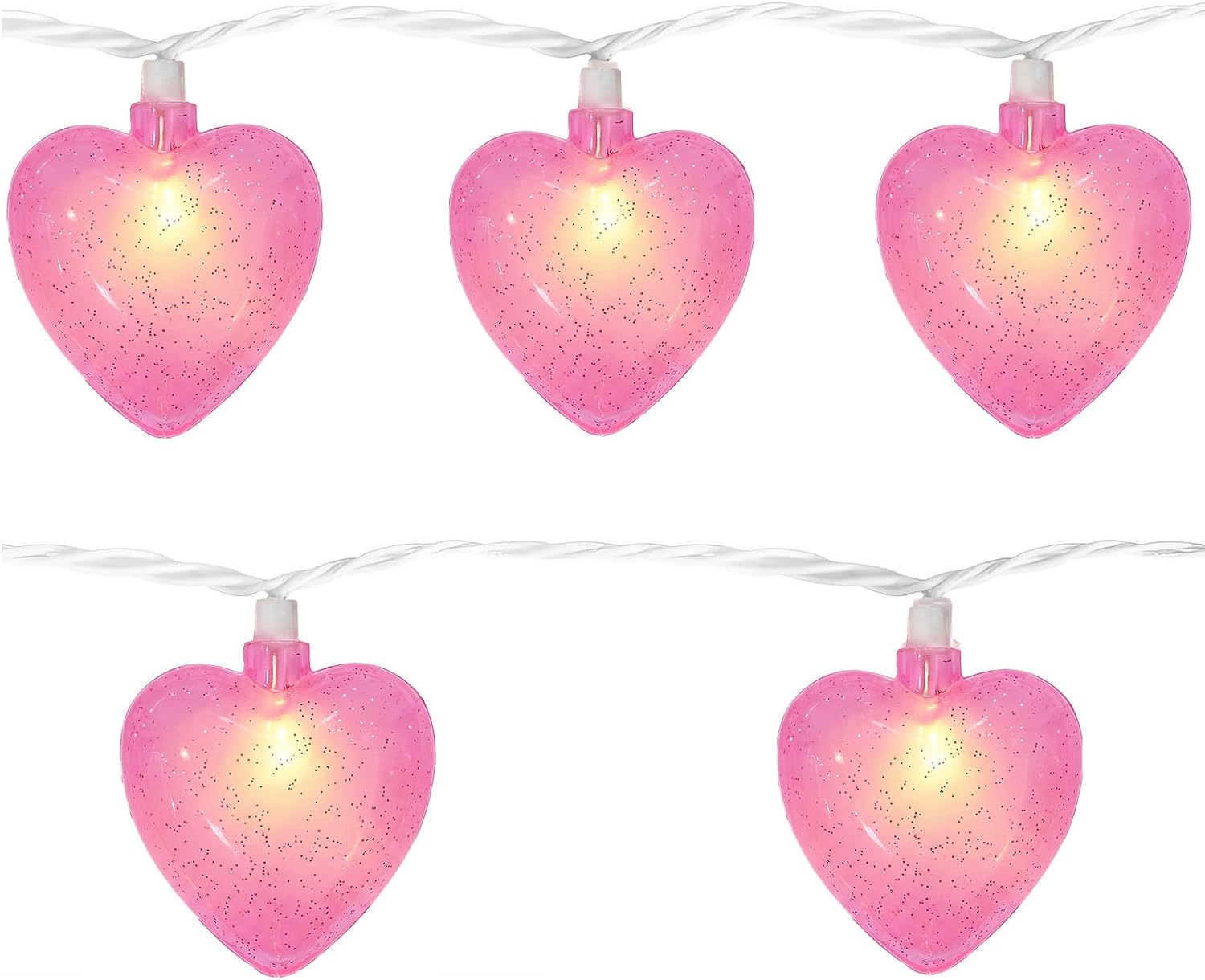 Valentine’s Day Heart String Lights Plug in, 8.5FT Pink LED Heart Lights for Indoor Outdoor Decor, Connectable Valentine Pink Fairy String with Soft Romantic Glow