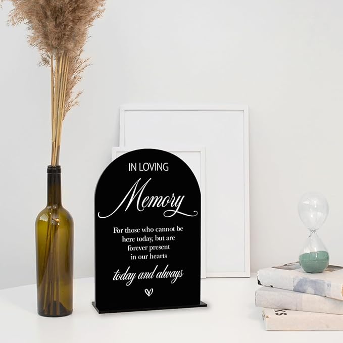 Black In Loving Memory Wedding Sign, In Memory Wedding Sign for Engagement Bridal Shower Decor fo Ceremony Reception, Weddings Acrylic Sign