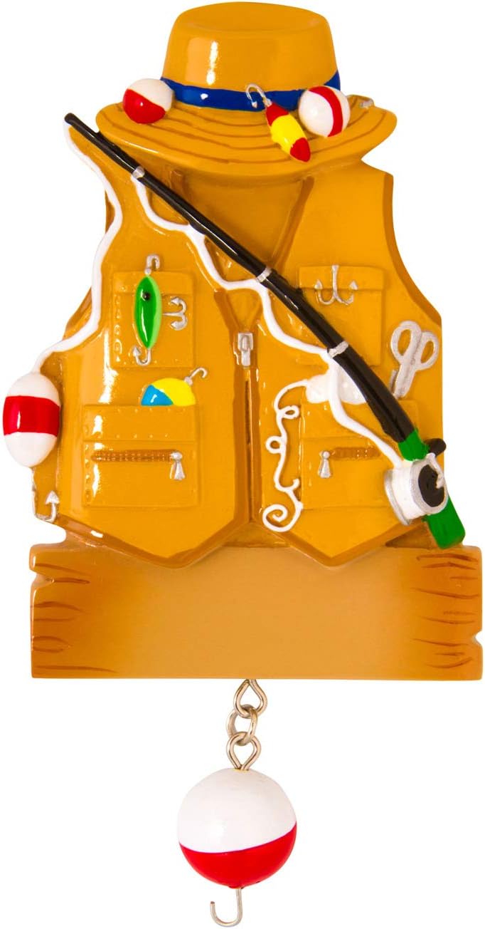 Personalized Gone Fishing Ornament 2026 - Fishing Vest Fisherman Ornament Ornaments for Christmas Tree Decor Merry Fishmas Outdoor Fun Christmas Ornaments by Elves