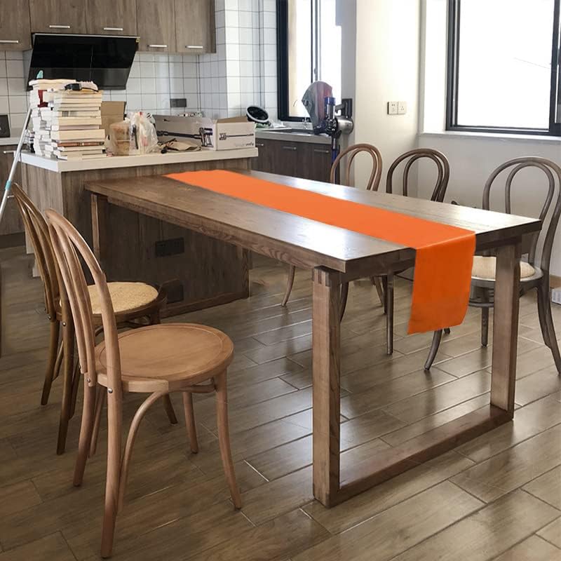15 Pack Orange Table Runners, 12x108 Inches