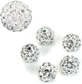 50pcs Adabele Grade A Suncatcher Crystal Rhinestone Pave Loose Beads 12mm Clear White Polymer Clay Disco Ball Spacers Compatible with Shamballa All Craft Jewelry Making DB12-1