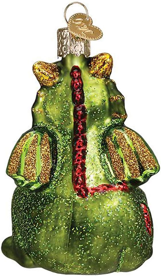 Old World Christmas Little Dragon Glass Blown Ornament for Christmas Tree, Handcrafted Holiday Decoration, Mythical Creatures Collection