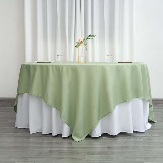 Efavormart 90" Sage Green Wholesale Linens Polyester Square Linen Tablecloth for Kitchen Dining Catering Wedding Birthday Party Events