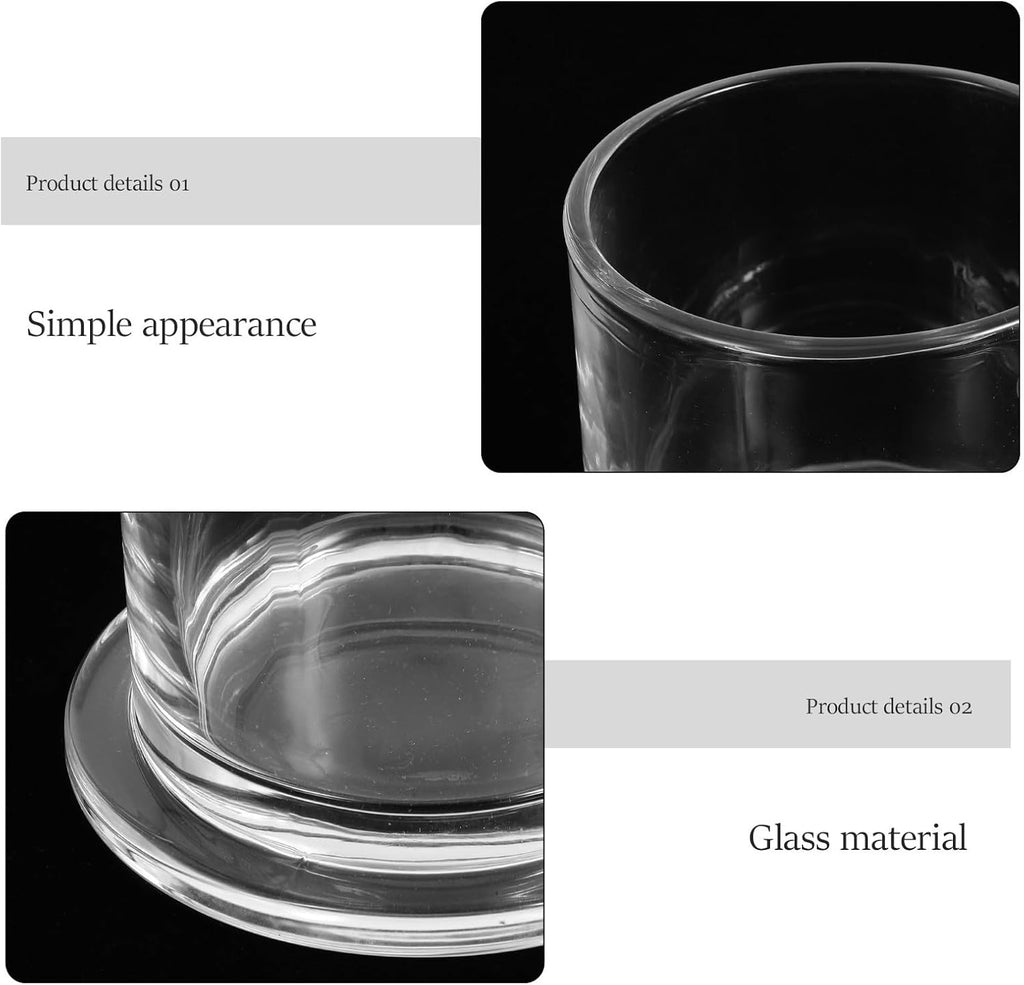 Didiseaon Glass Candle Holder 390ml with Windproof Cover and Protective Case, Elegant Crystal Design Votive Cup for Outdoors and Event Setting, Stylish Longterm Reliability Candleholders