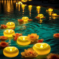 Floating Candles, Water Activated Flameless LED Tea Lights, Waterproof Battery Operated Candles for Wedding Centerpieces, Glass Cylinder Vases, Pool Decoration, Home Decor, 24 Pack, 200 Hours