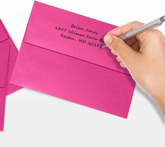LUXPaper A7 Invitation Envelopes | Peel & Press | 5 1/4" x 7 1/4" | Azalea Metallic | 80lb. Text | 500 Qty