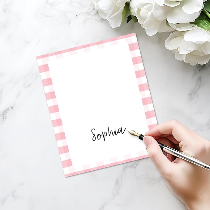 25 Pack Pink Stripes Place Cards, Editable Name Cards for Table Setting, Tent Cards Food Label for Dinner Party, Bridal Shower, Wedding, Baby Shower and Events -T01