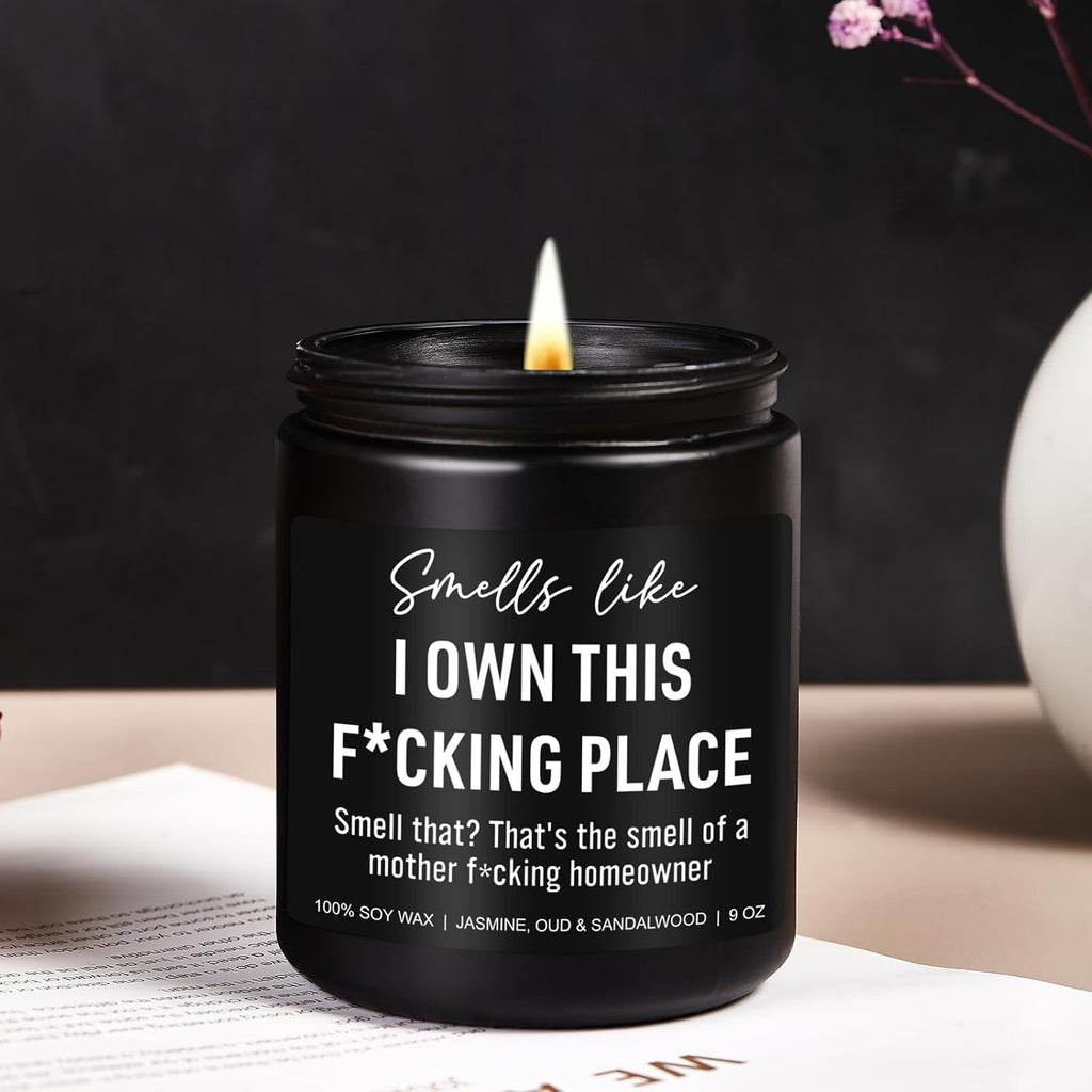 Younift Funny Scented Candle, House Warming Gifts New Home, Housewarming Gifts for Women, Men, Couple, New Homeowner - First Apartment Essentials - Closing Presents for Home Buyers - 9 oz