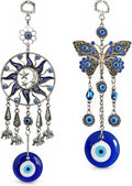Betterdecor Turkish Blue Evil Eye Hanging Ornament, Butterfly & Sun Moon