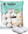 Bolsius White Floating Candles 1.75 Inch, 20 Pack Candle Set – 4,5 Hours Burn Time – Premium European Quality – Smokeless & Dripless Smooth Flame – 100% Cotton Wick – Beach, Wedding, & Party Accessory