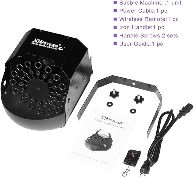 Stage Bubble Machine with Lights, Wireless Remote - Perfect for Weddings, Commercial Performances, Parties, and Carnivals