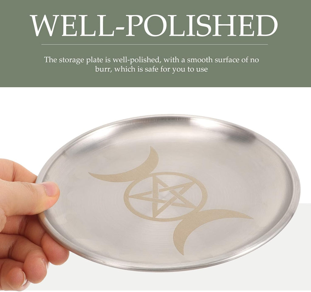 COHEALI Altar Plate Candle Holder Ritual Burning Incense Burner Offering Bowl Decorative Tealight Tray Witchcraft Wiccan Tarot Supplies