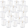 20 Pack Unscented White Clear Glass Filled Votive Candles | Soy Wax, Smokeless, Hand Poured Wax Candles Ideal for Aromatherapy, Spa, Weddings, Birthdays, Holidays & Party Decor