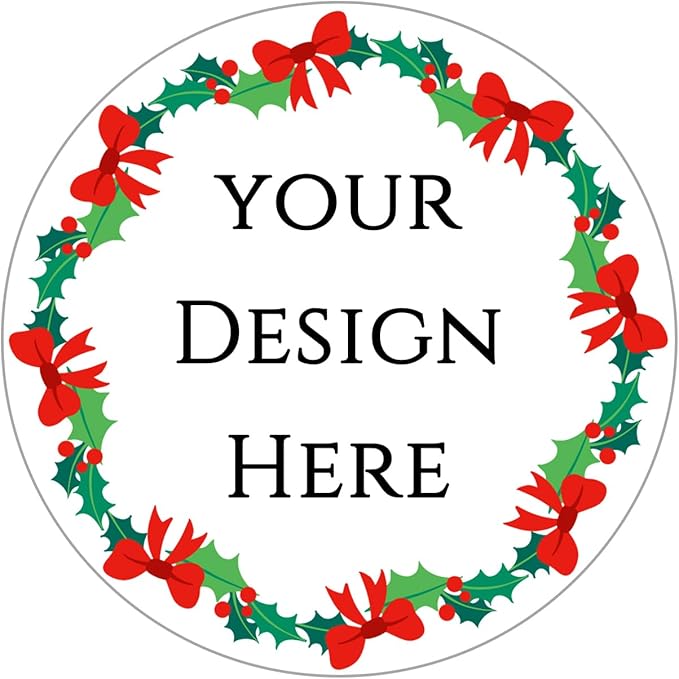 100-1000pcs Custom Stickers Merry Christmas Stickers Personalized Labels Adhesive Xmas Decorative Envelope Seals Stickers for Cards Gift Boxes(Round-1)