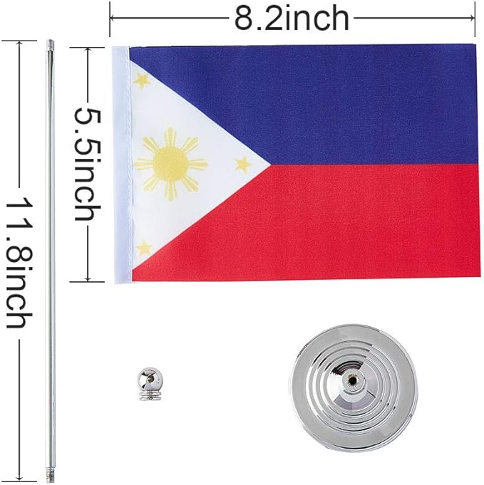 Philippines Flag Philippine Flags, Small Mini Philippine Desk Flag, Used for Table Office Classroom Home Patriotic Events Decorations