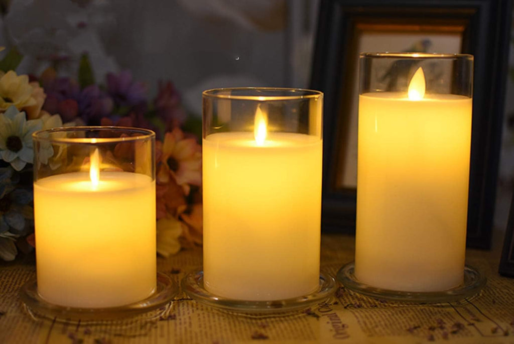 2 Pack Glass Candle Holder 3" Clear Beautiful Transparent Round Candle Plate