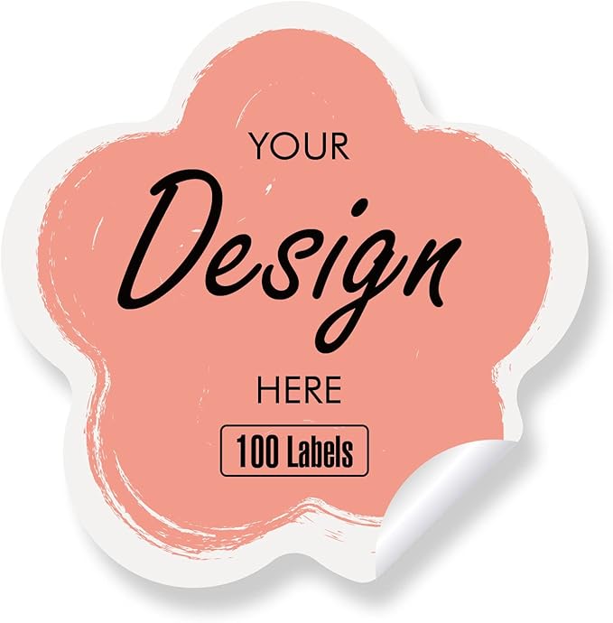 Custom Stickers Personalized Labels - Customized Stickers with Any Design Image Logo Text,Custom Thank You Label Stickers,Custom Stickers for Business Logo,100 Labels (Flower,1.5"x1.5")