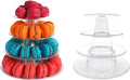 2 Set 4 Tier Macaron Display Stand Round Macaron Tower Cake Stand Dessert Cupcake Stand Cookie Tray Rack Desserts Display for Wedding Birthday Party Baby Shower Bakery Decor