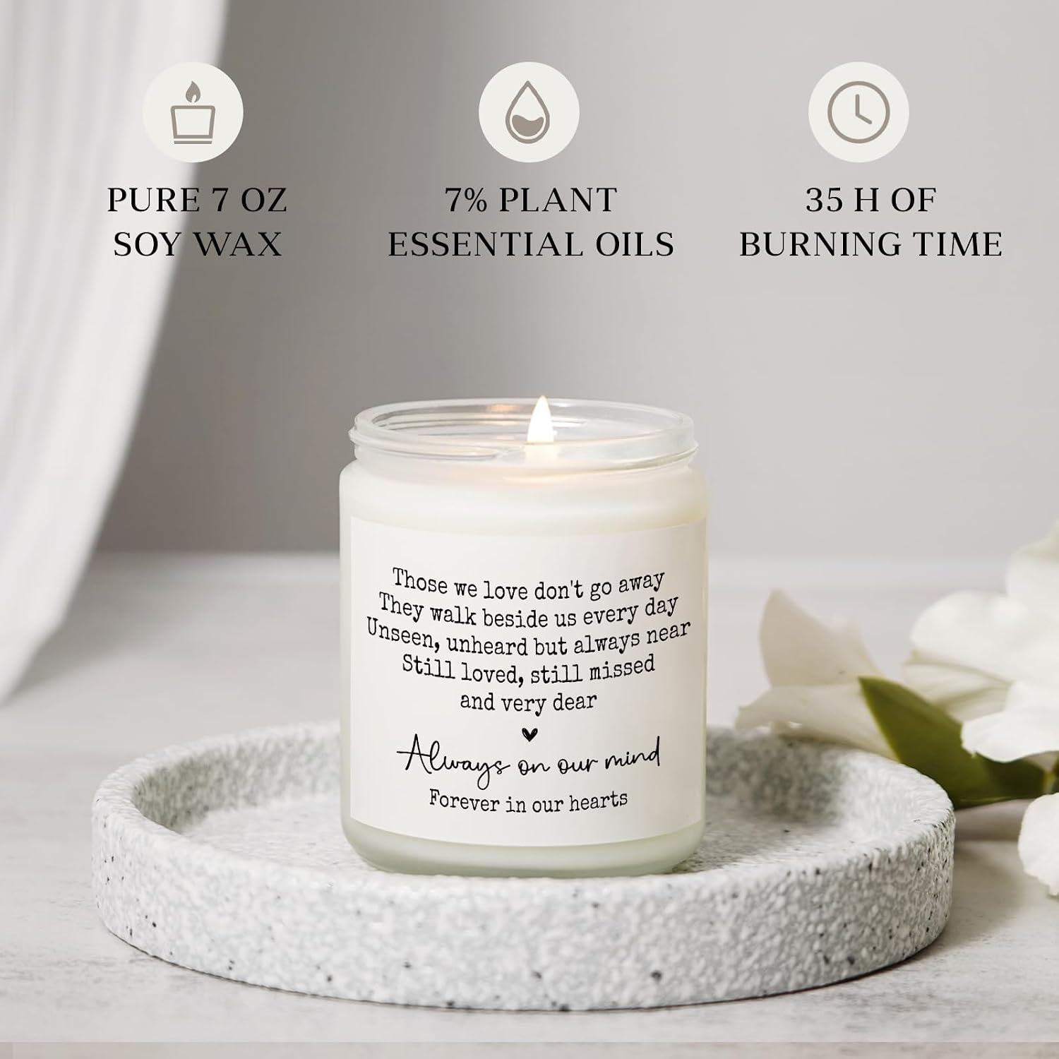 Shqiueos Sympathy Gifts for Loss of Loved One, Memorial Lavender Candle | Soy Wax 7oz, Bereavement, Thinking of You, Grief Gift, Funeral Comfort Condolence Remembrance Christmas Gift
