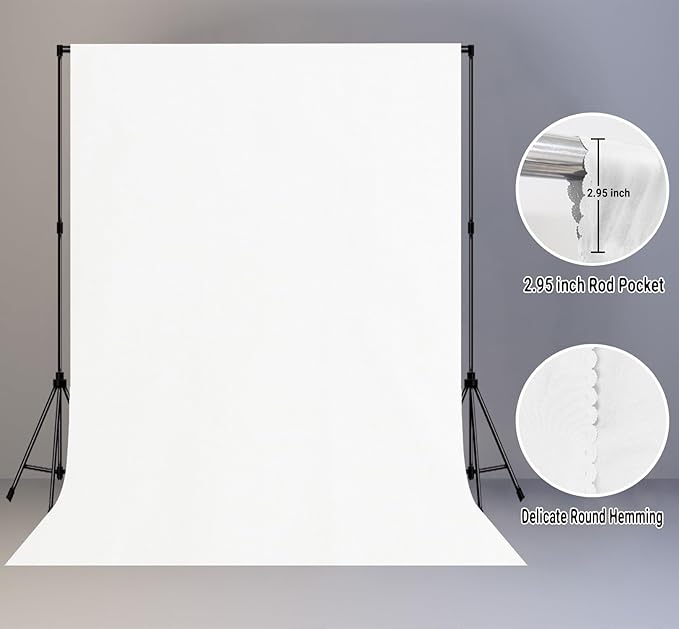 10x20FT Large White Screen Backdrop Photography Backgrounds for Zoom Meeting, Game Live Steaming and Photo Studio Shooting Props