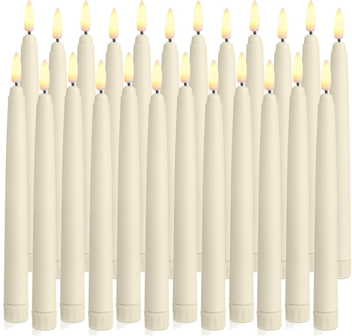 Baquler 24 Pcs Flameless Taper Candles LED Taper Candles Flickering Bulk
