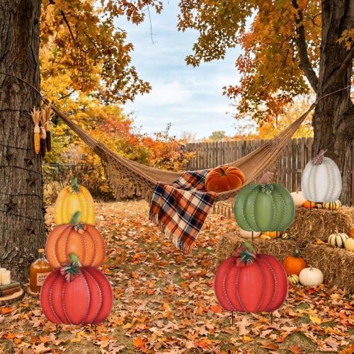 PHITRIC Fall Decorations Outdoor, 34" 2PCS Decorative Garden Stakes with...