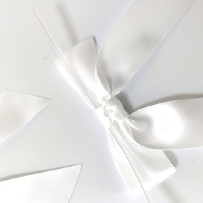 36pcs 3-1/2" White Satin Ribbon Bows with Twist Ties for Big Ribbon Bows for Gift Wrapping Packing Wedding Accessories Decoration (White)