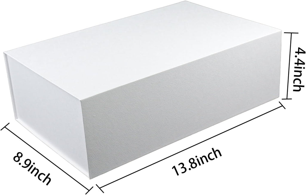 YINUOYOUJIA 3 Pack Large White Gift Boxes with Lid,14"x9"x4.5" Magnetic Gift Box with Ribbon,Cards and Envelopes for Presents,Great for Wedding,Birthdays,Crafting,Gift Packaging.