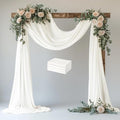 Wedding Arch Draping Fabric 4 Panels 28.7" x 20FT Ivory Sheer Chiffon Backdrop Drapes for Wedding Ceremony Birthday Party Bridal Shower Outdoor Decoration
