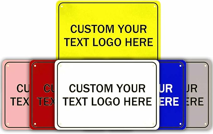 Custom Metal Signs, Personalize for Office, Home, Delivery - Your Image, Text, Photo, Pets, Kids Art - Made in USA