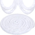 willbond faux fur ribbon christmas garland,white,3 inch x, main product view