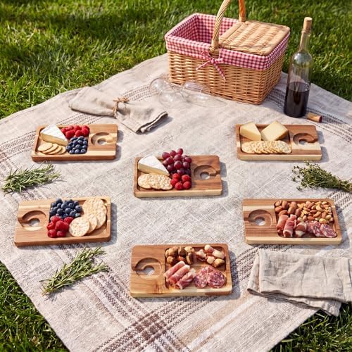 silifine 6 pcs wine appetizer plates with wine on a desk or shelf