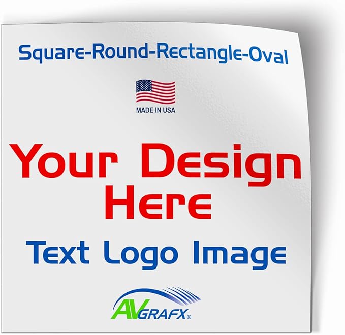 avgrafx 120 Custom 2x2 Square Corner Logo Stickers Labels, Waterproof, Dishwasher Safe - Small Business Sticker with Logos, Personalize with Your Own Designs. - Made in The USA (2x2 Square Corner)