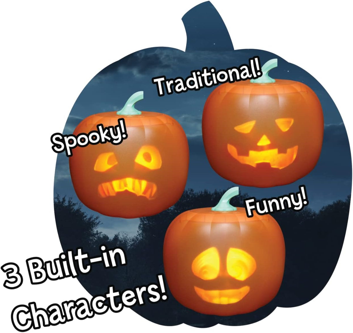 Jabberin' Jack Talking Animated Pumpkin with 8 Inch Screen and Built-in P...