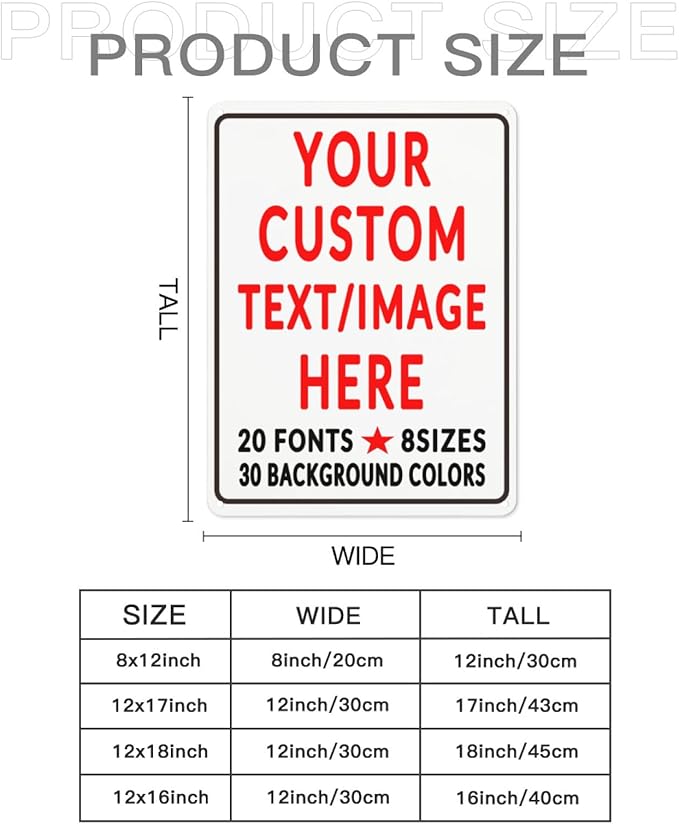 Custom Sign Personalized Custom Metal Sign, Customize For Office, Business, Workplace, Office, Home, Delivery Signs 12x16