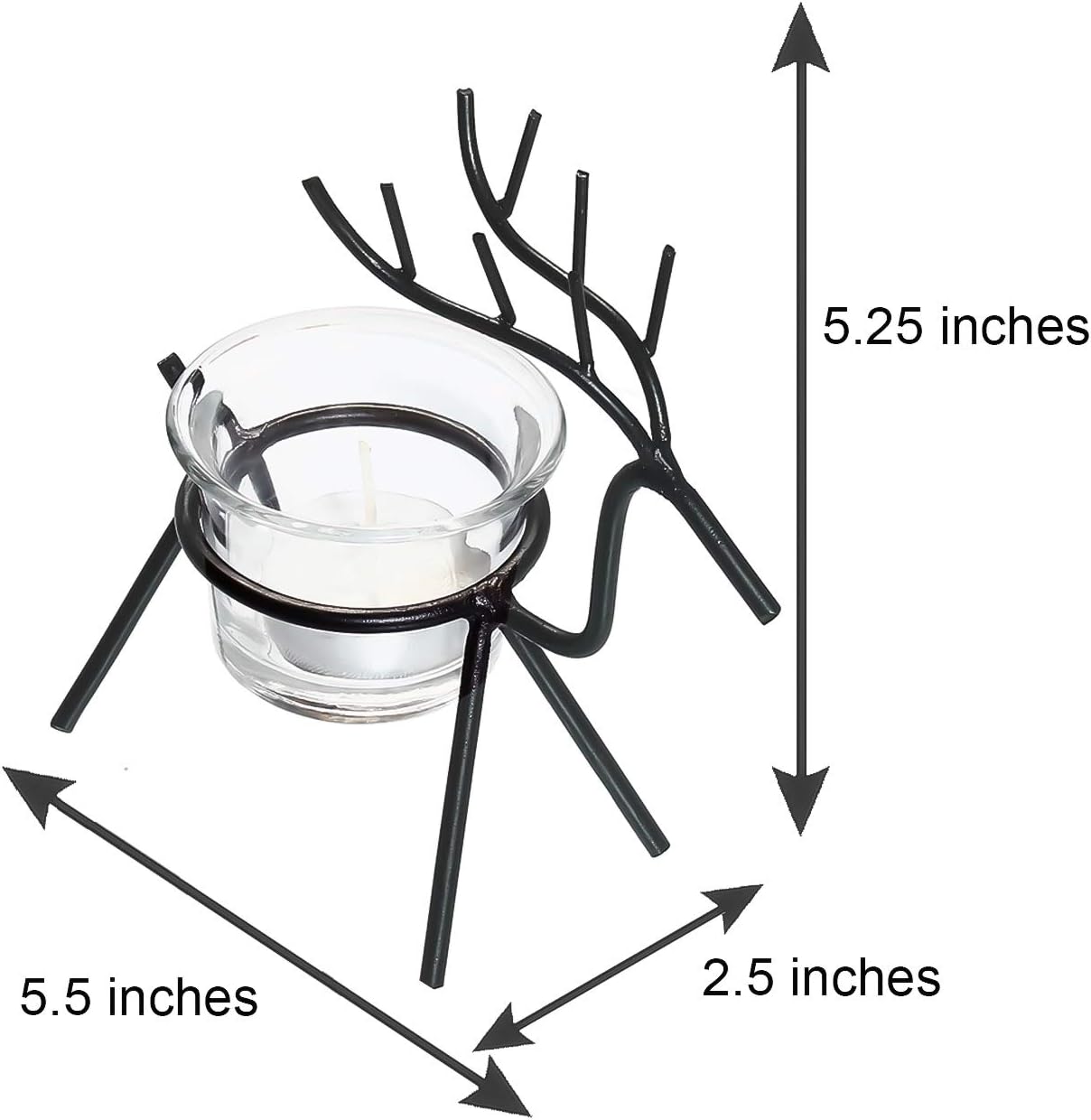 Webelkart Iron Christmas Reindeer Tealight Holder for Christmas Decorations (Pack of 2)