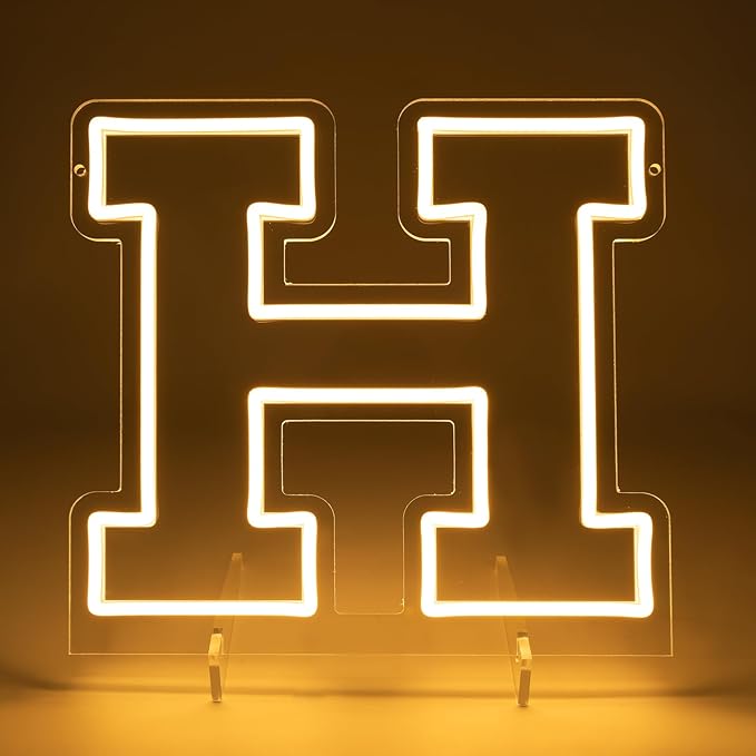 Light Up Letters H, Led Marquee Letter Lights Neon Sign, 13" Height Decorative Lighted Alphabet Number, Battery/USB Powered Led Letters Lights for Wedding, Birthday, Party, Christmas or Home Decor