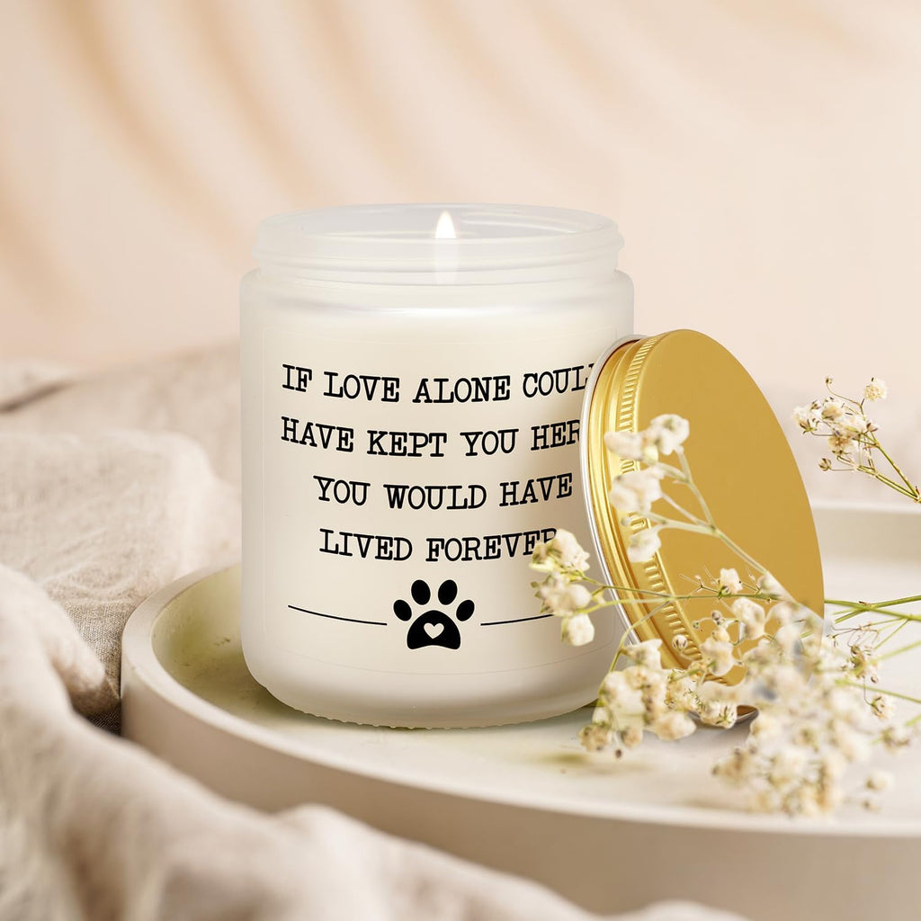 Pet Memorial Gifts for Loss of Dog Cat, Sympathy Gift for Pets Loss, Dog Bereavement Cat Memorial Candle, Remembrance Present in Memory of Cat, Passing Away Condolence Presents for Friends Pet Owner