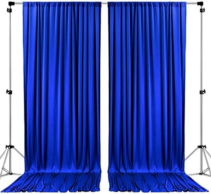 AK TRADING CO. 10 feet x 10 feet Polyester Backdrop Drapes Curtains Panels with Rod Pockets - Wedding Ceremony Party Home Window Decorations - Royal Blue (DRAPE-5x10-ROYAL)