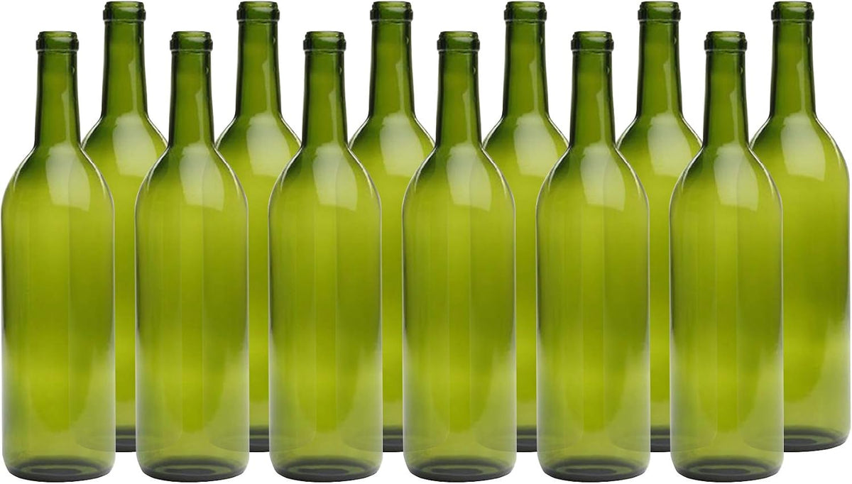 Home Brew Ohio Green 750ml Bordeaux Bottles (New, Empty, Case of 12)