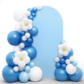 LEBENGURU Upgraded 5FT Wedding Arch Cover, Baby Blue Spandex Fitted Arch Backdrop Cover, Round Top Chiara Stand Covers for Birthday Party Baby Shower Banquet Balloon Décor