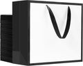 eusoar white&black gift bags, 50pcs 12.5"x4.5"x11" paper wrap, main product view